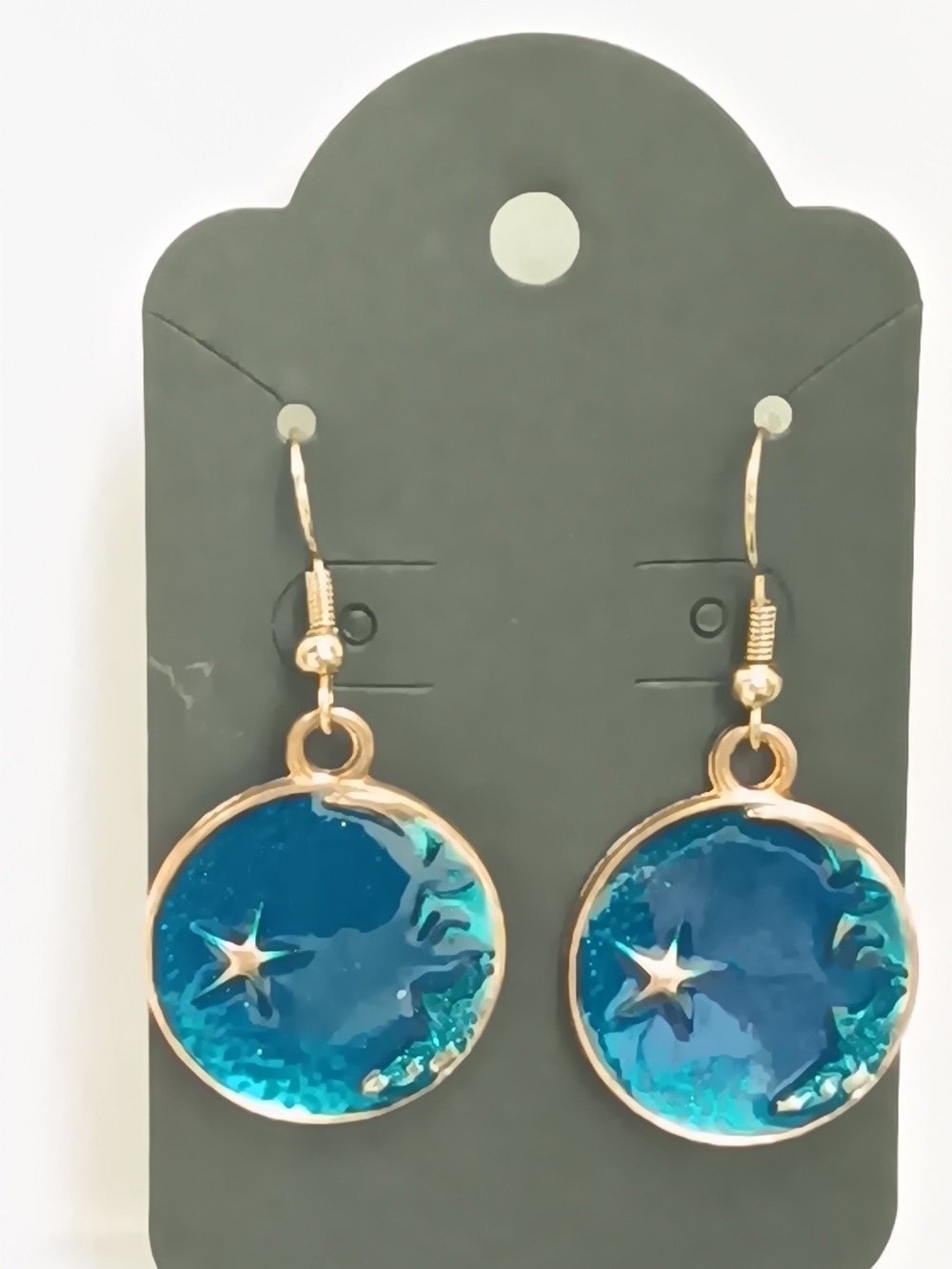 Blue Celestial Night Sky Dangle/ Drop Earrings